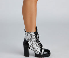 Sassy Steps Snake Print Booties Newgew