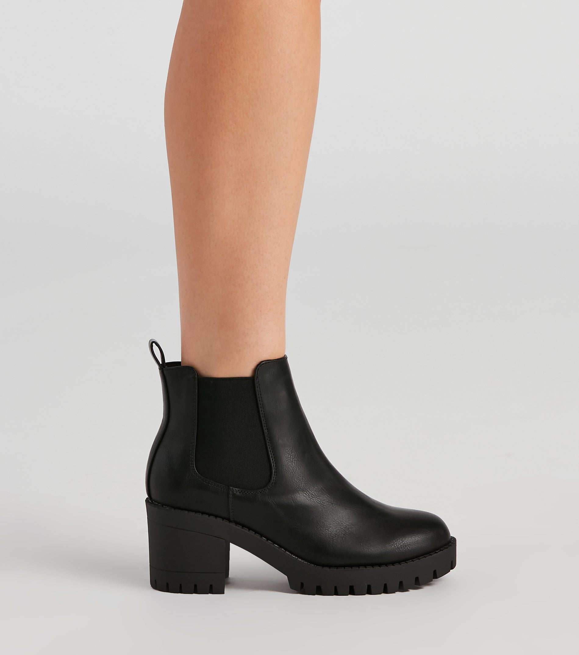 Femme Edge Platform Lug Booties Newgew