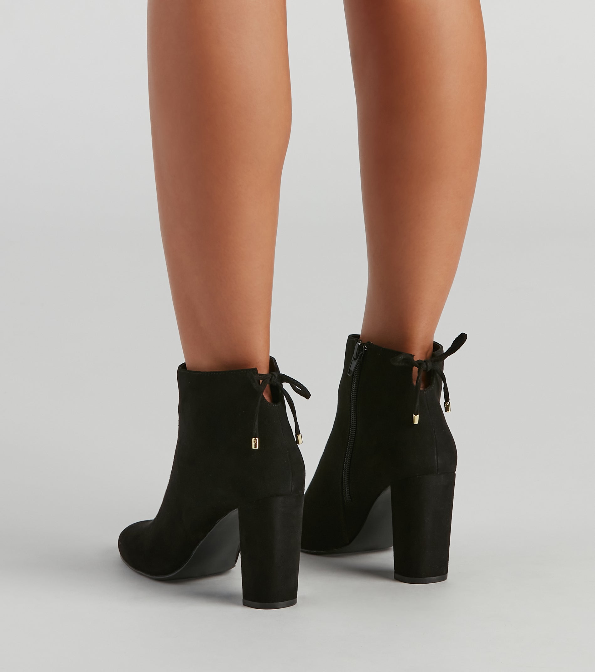 Tied With Style Block Heel Booties Newgew