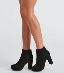 Sleek Ambition Faux Suede Booties Newgew