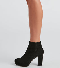 Sleek Ambition Faux Suede Booties Newgew