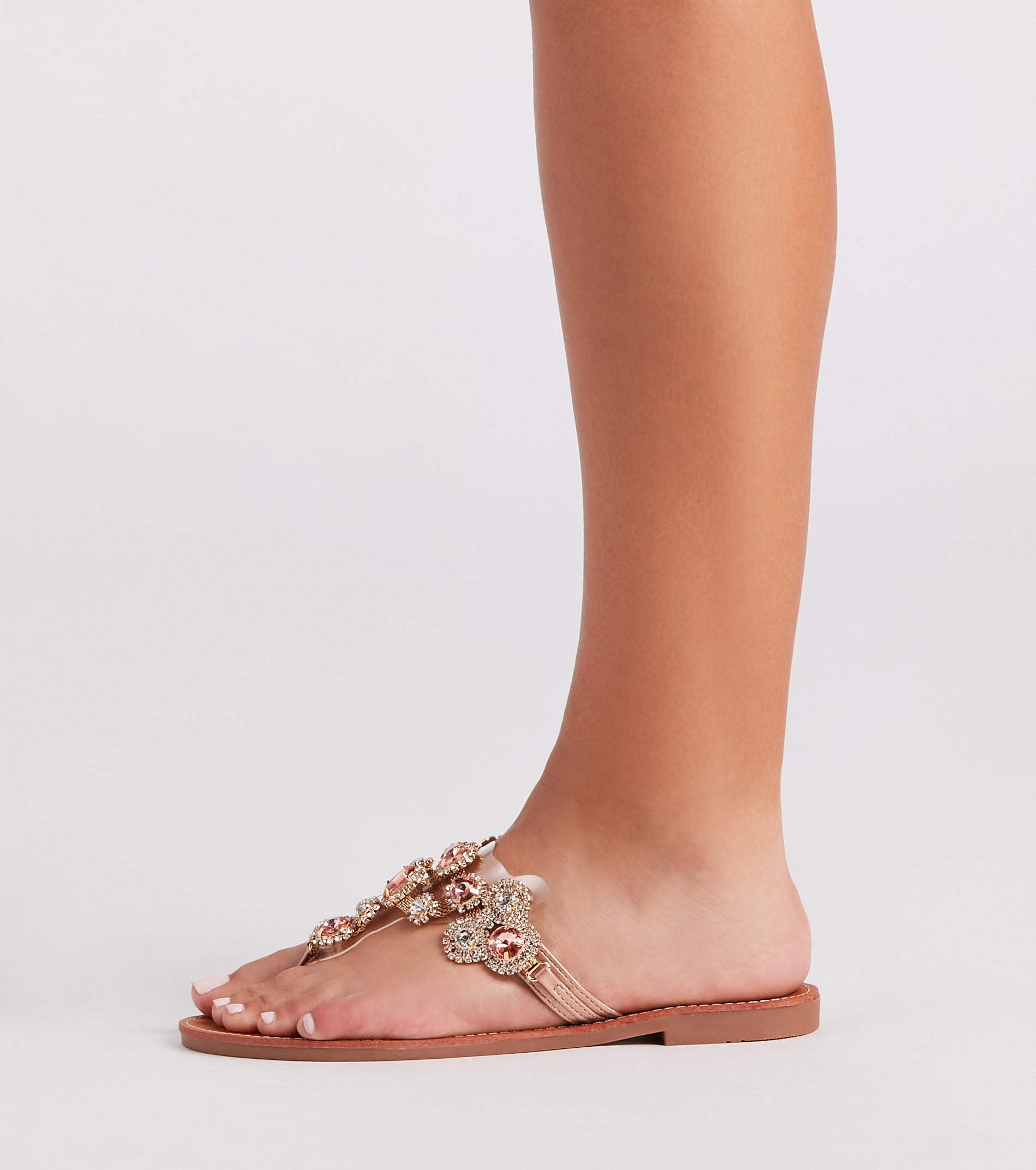 Glitzy Bejeweled Thong Sandals Newgew