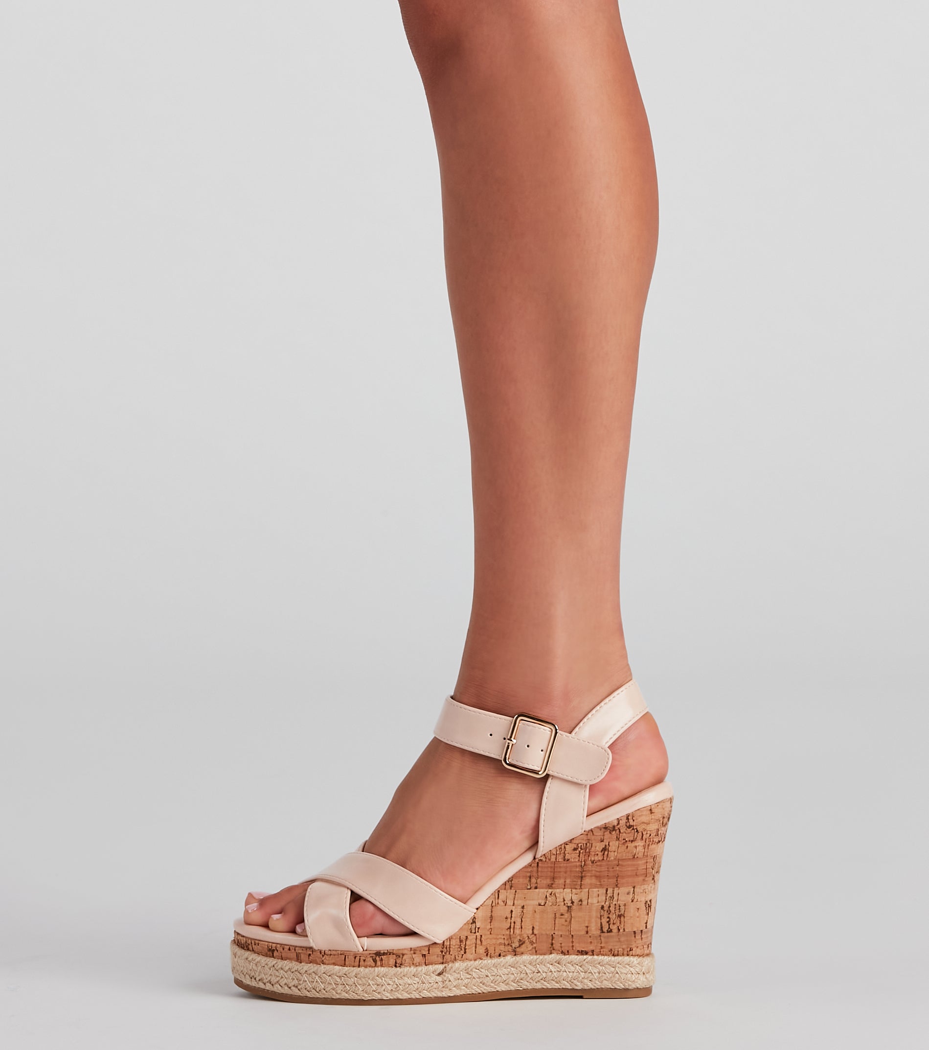 Gone On Vacay Espadrille Cork Wedges Newgew