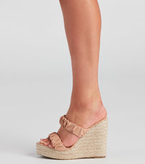 Endless Chic Faux Leather Espadrille Wedges Newgew