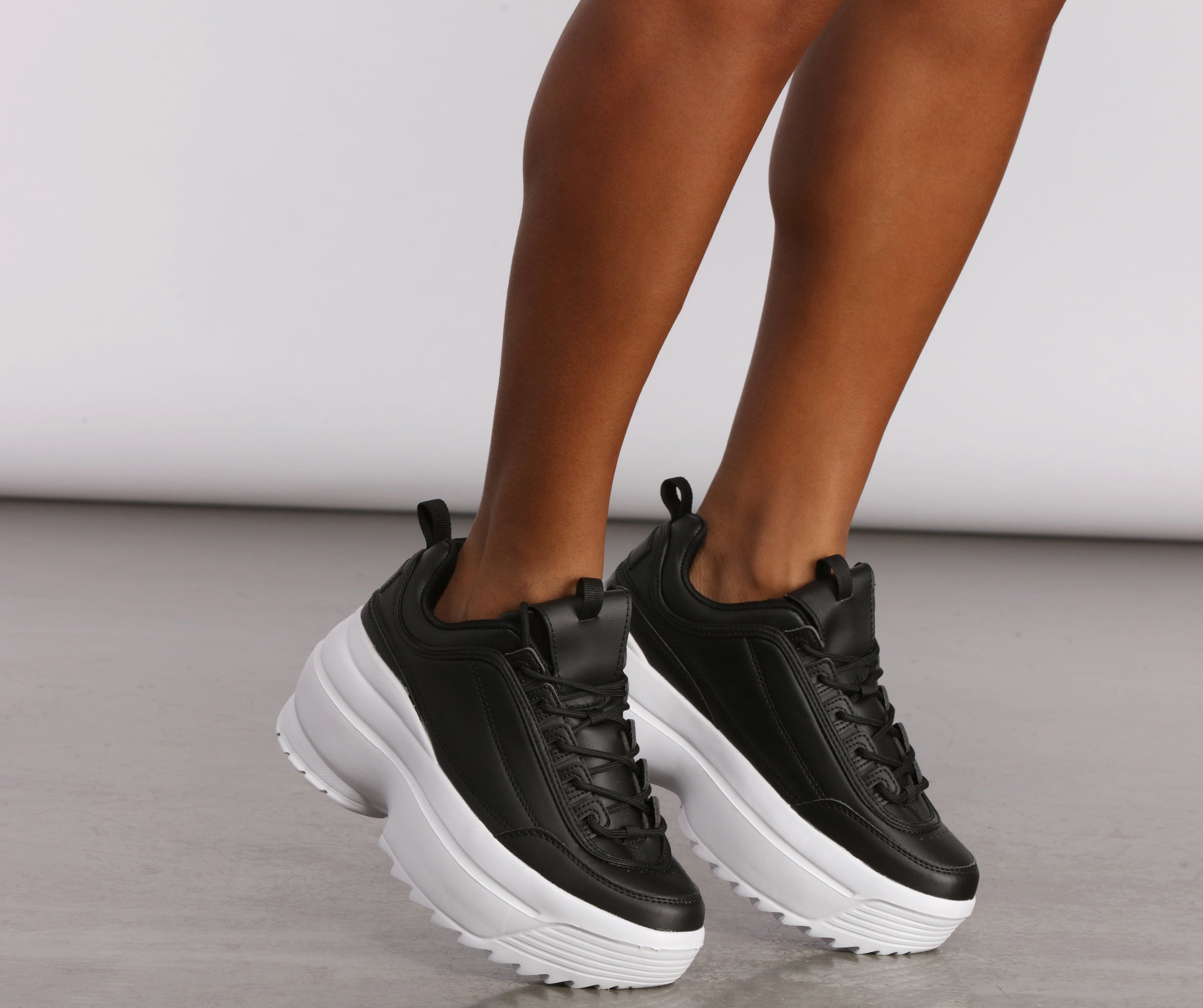 Extra High Textured Platform Chunky Sneakers Newgew