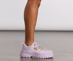 Pop of Glam Chunky Bungee Lace Sneakers Newgew