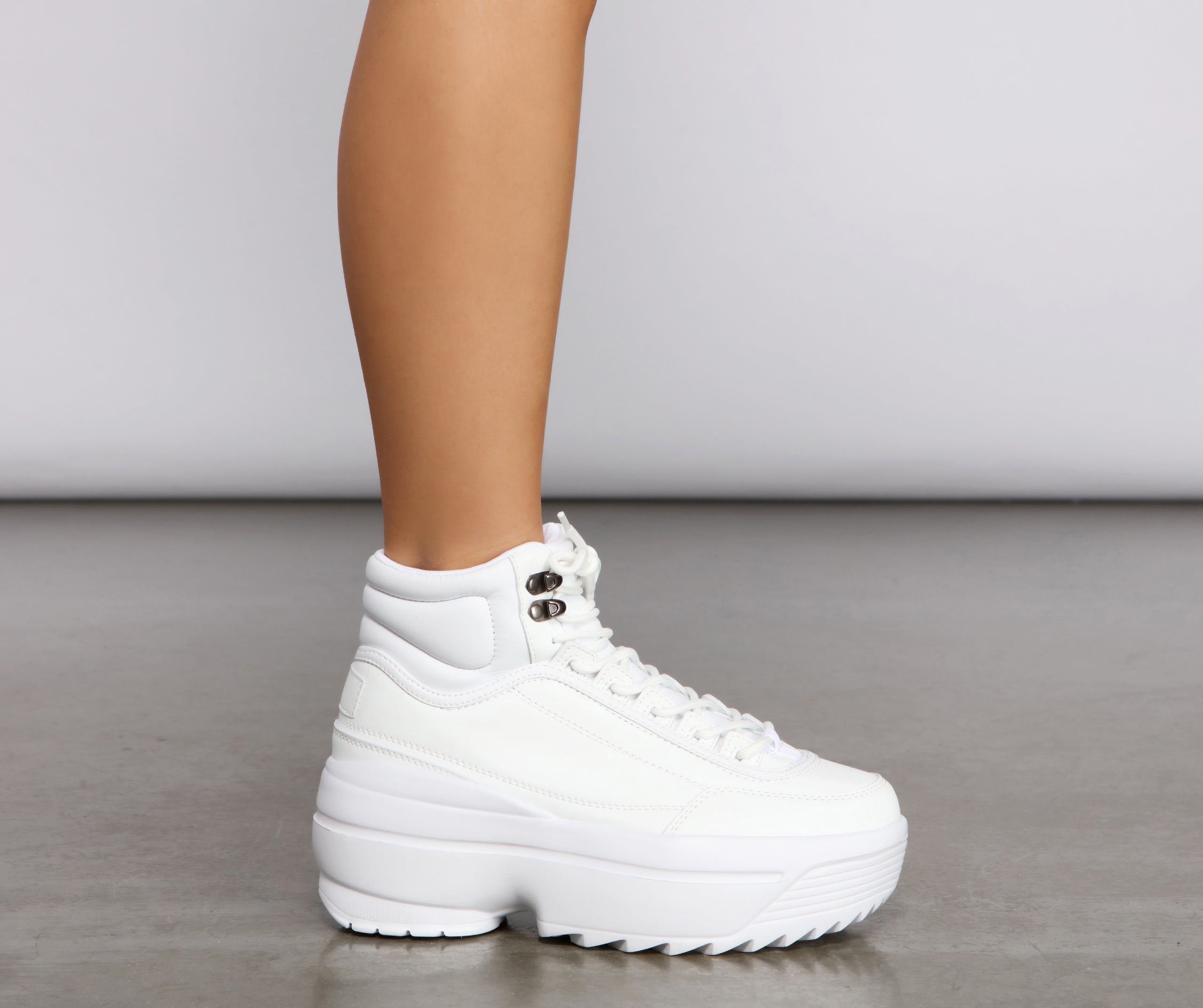 Too Fab Faux Leather Platform Sneakers Newgew