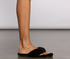 Basic Fuzzy Thong Strap Slippers Newgew