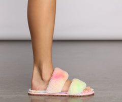 So Fab Banded Fuzzy Slippers Newgew