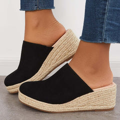 Espadrilles Mule Wedges Platform Slip on Backless Sandals Pairmore