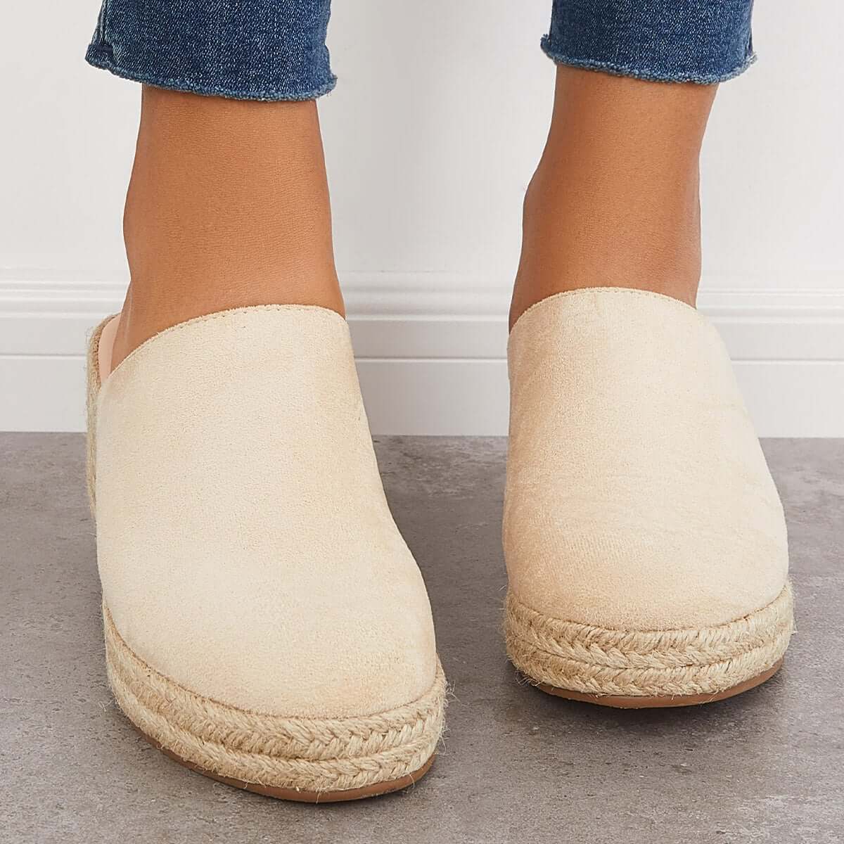 Espadrilles Mule Wedges Platform Slip on Backless Sandals Pairmore