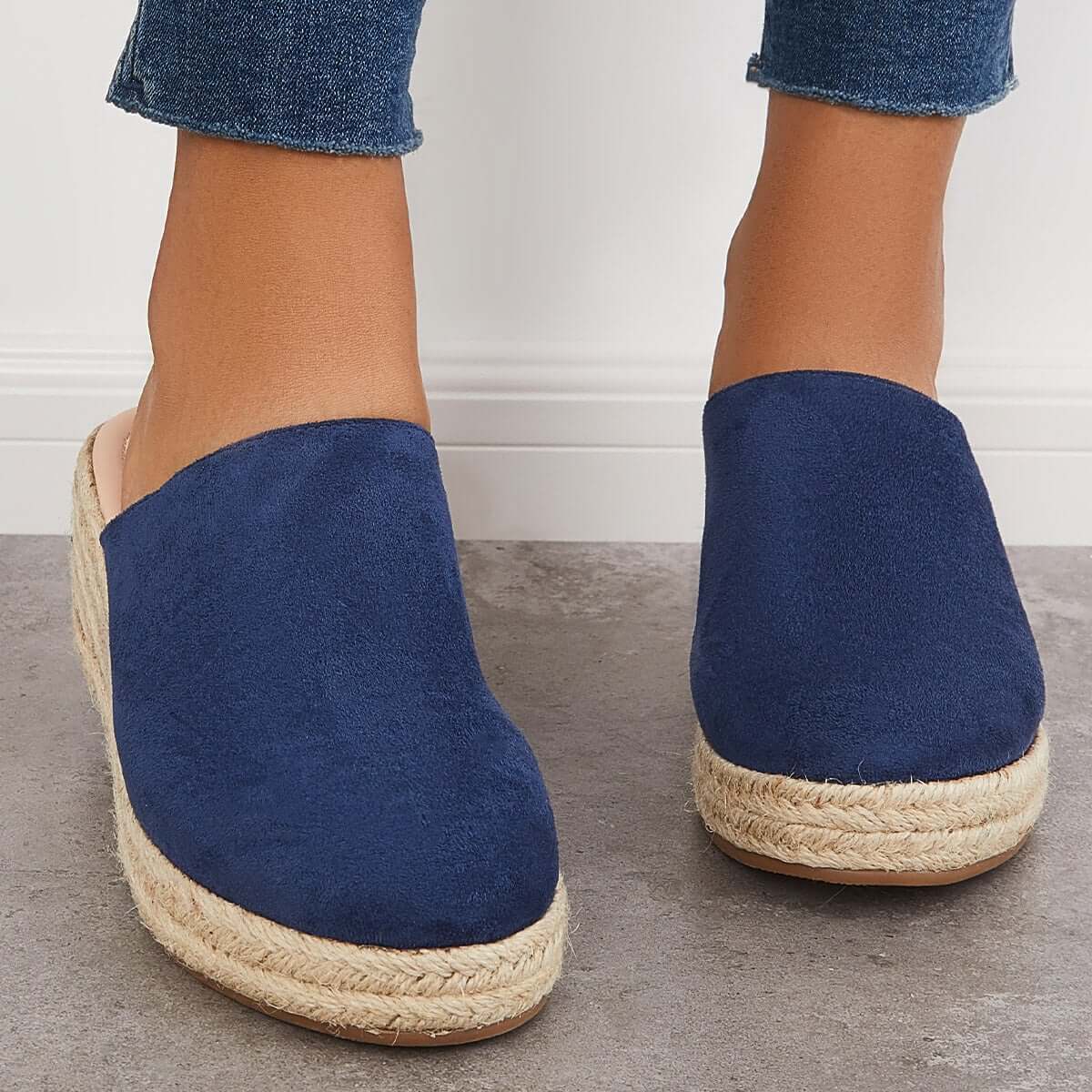 Espadrilles Mule Wedges Platform Slip on Backless Sandals Pairmore