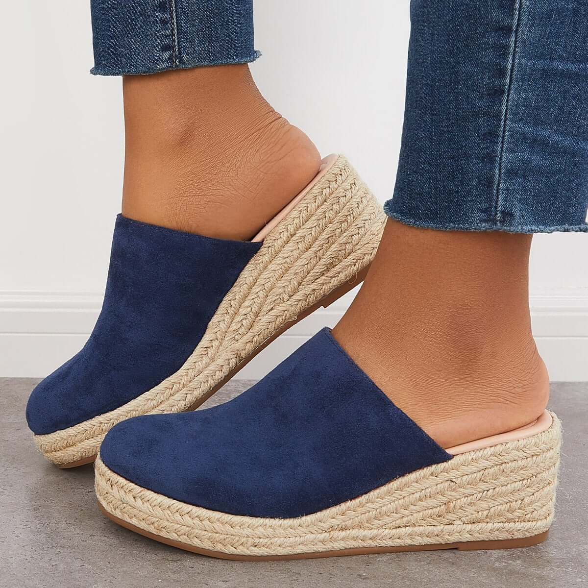 Espadrilles Mule Wedges Platform Slip on Backless Sandals Pairmore