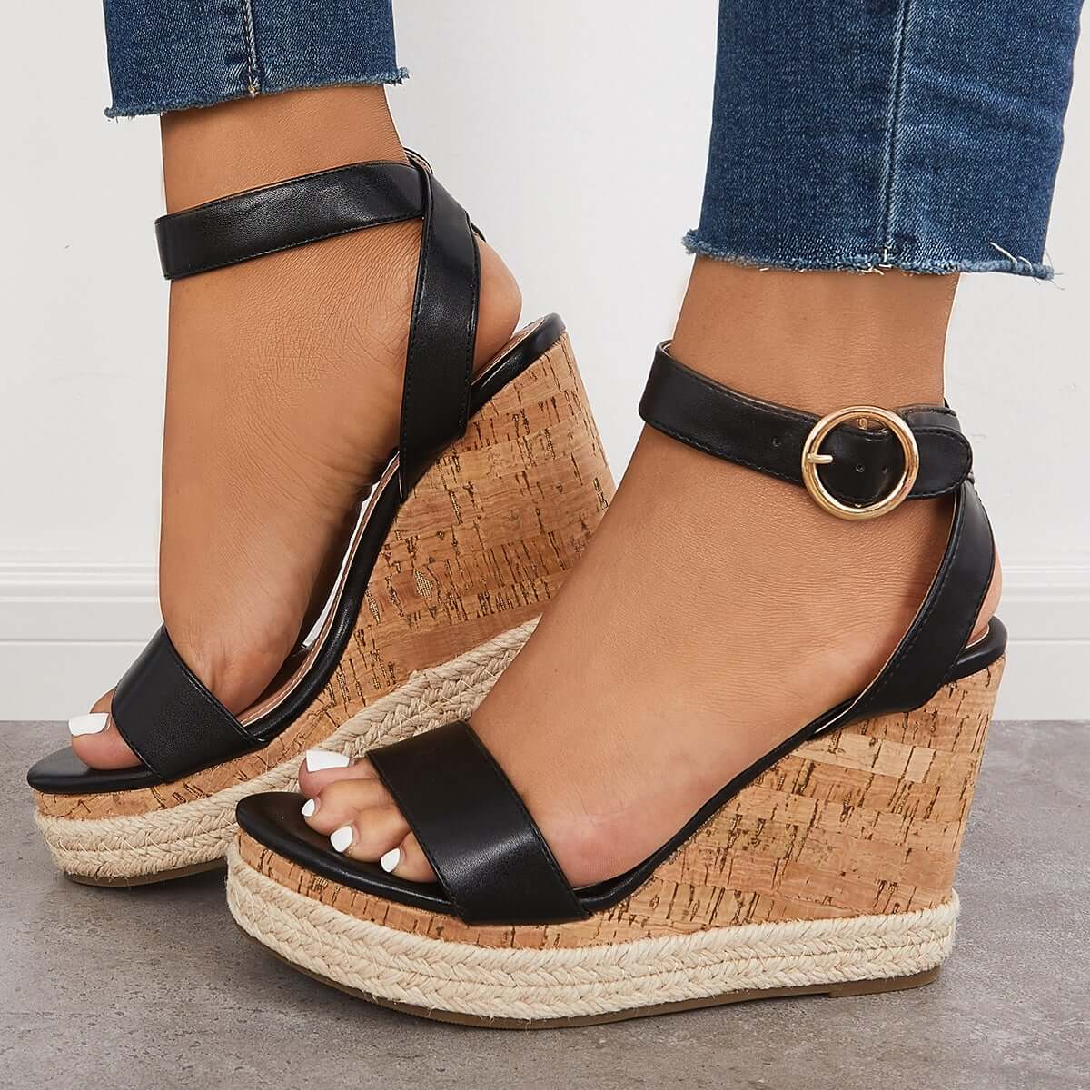 Open Toe Platform Slingback Wedge Ankle Strap Sandals Pairmore