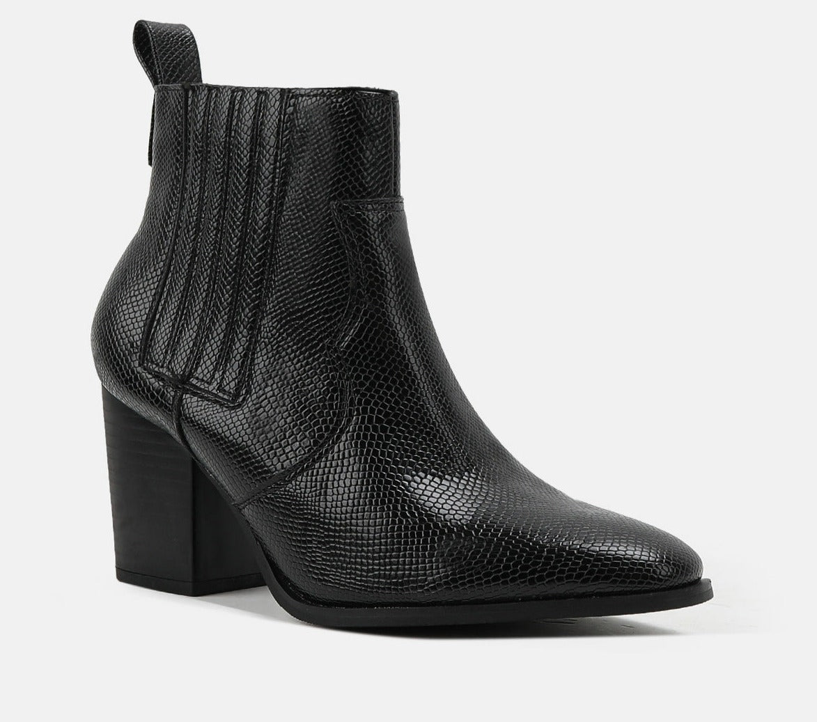 Side Zipper Chunky Heeled Boots Newgew