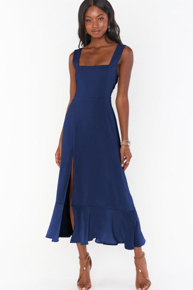 Tie Shoulder Boho Midi Dress Newgew