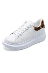 Leopard Platform Lace Up Sneakers Newgew