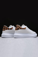 Leopard Platform Lace Up Sneakers Newgew