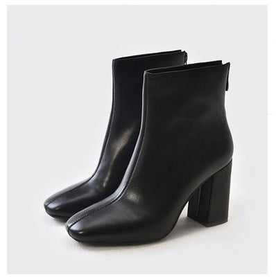 Chunky Leather Ankle Boots Newgew