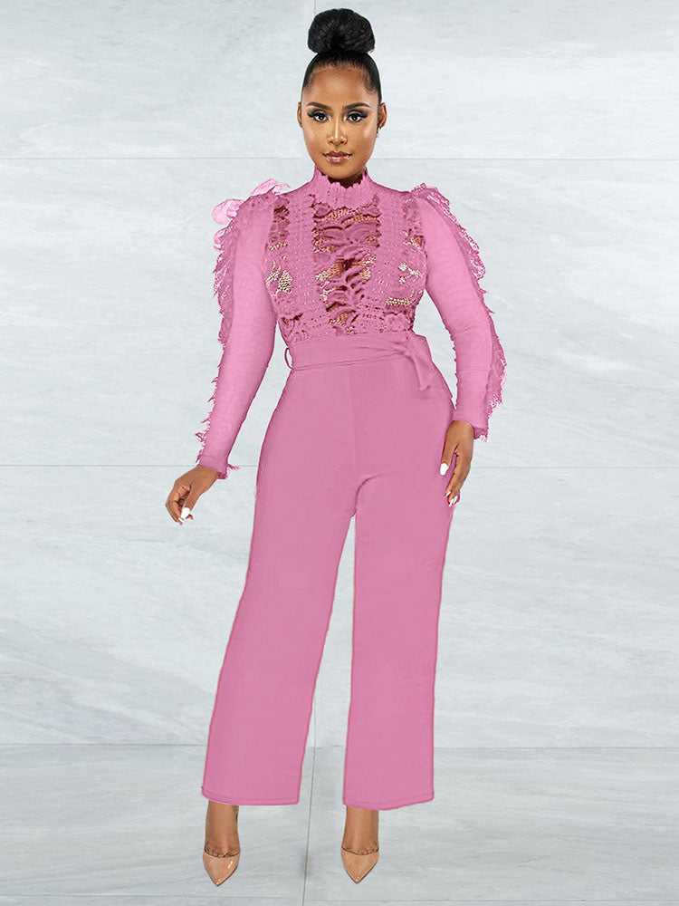 One Piece Lace Long Sleeve Jumpsuits Newgew