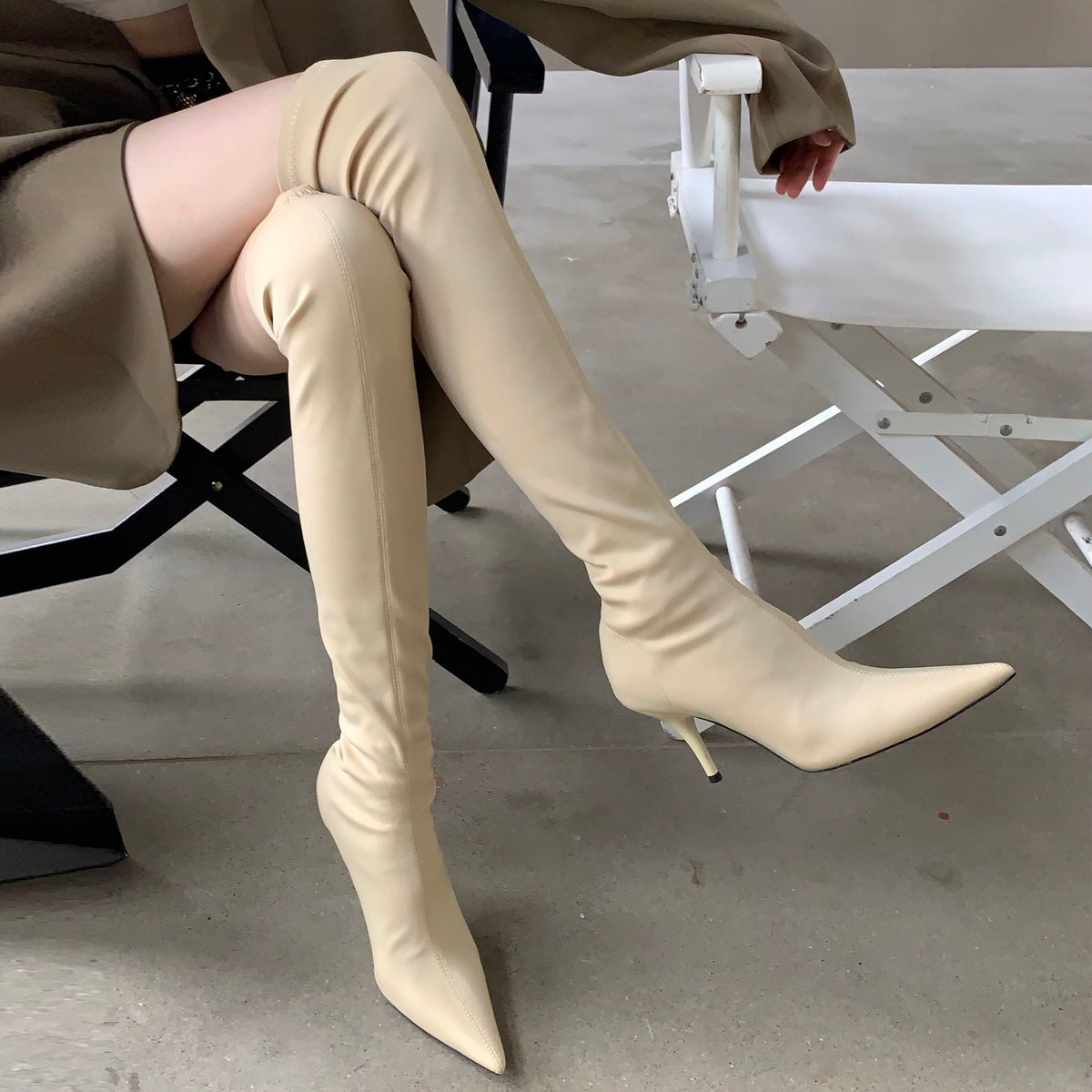 Pointed Toe Stiletto Heel Over-the-knee Boots Newgew