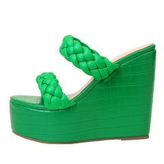 Braided Design Wedge Sandals Newgew