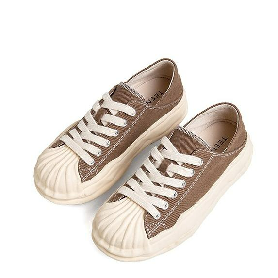 Minimalist Lace-up Front Canvas Shoes Newgew