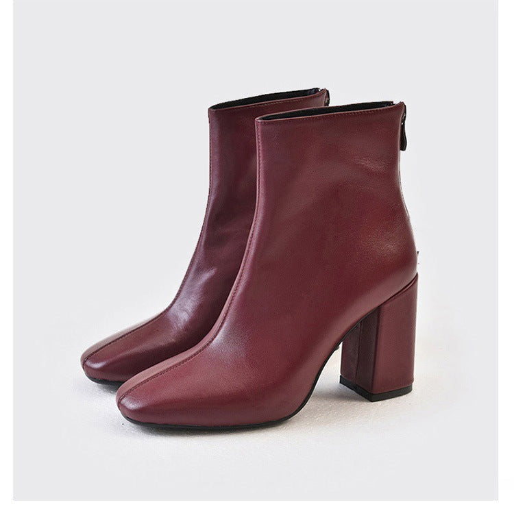 Chunky Leather Ankle Boots Newgew