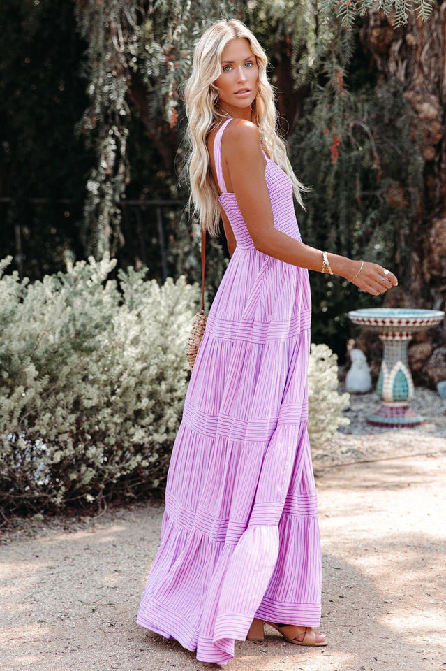 Swing Pleated Maxi Boho Dress Newgew