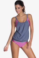 Striped Swimsuit With Double Layer Lining Newgew