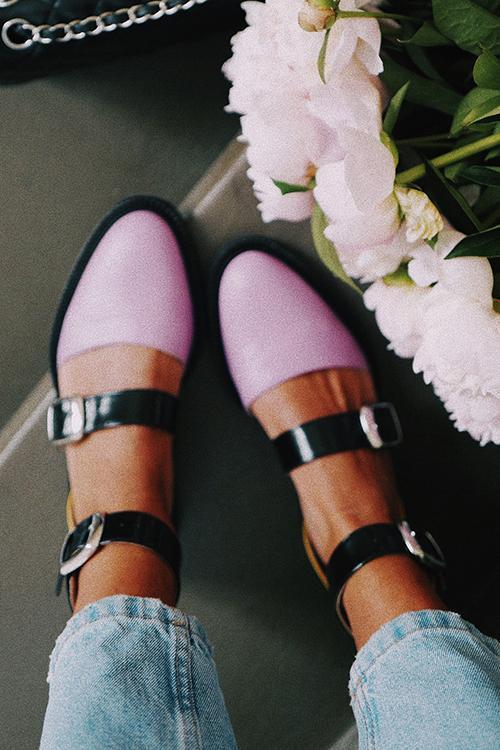 Buckle Color Block Sandals Flats Newgew