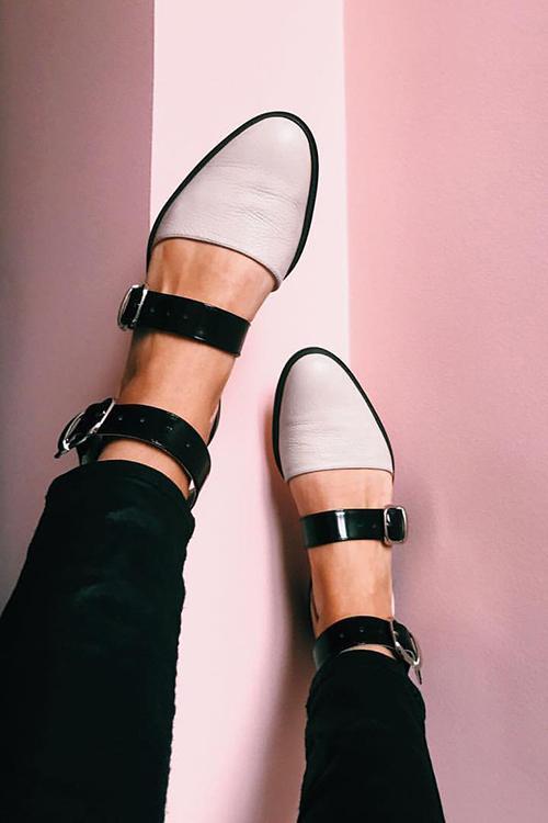 Buckle Color Block Sandals Flats Newgew