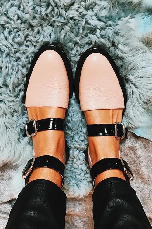 Buckle Color Block Sandals Flats Newgew