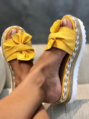Women Casual Daily Comfy Bowknot Slip On Sandals Newgew