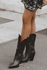 Pointed Toe Chunky Heel Boots Newgew