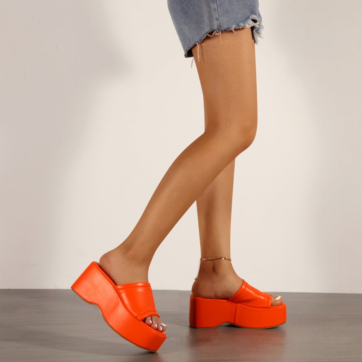 Solid Color Wedges Slippers Newgew