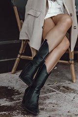 Pointed Toe Chunky Heel Boots Newgew