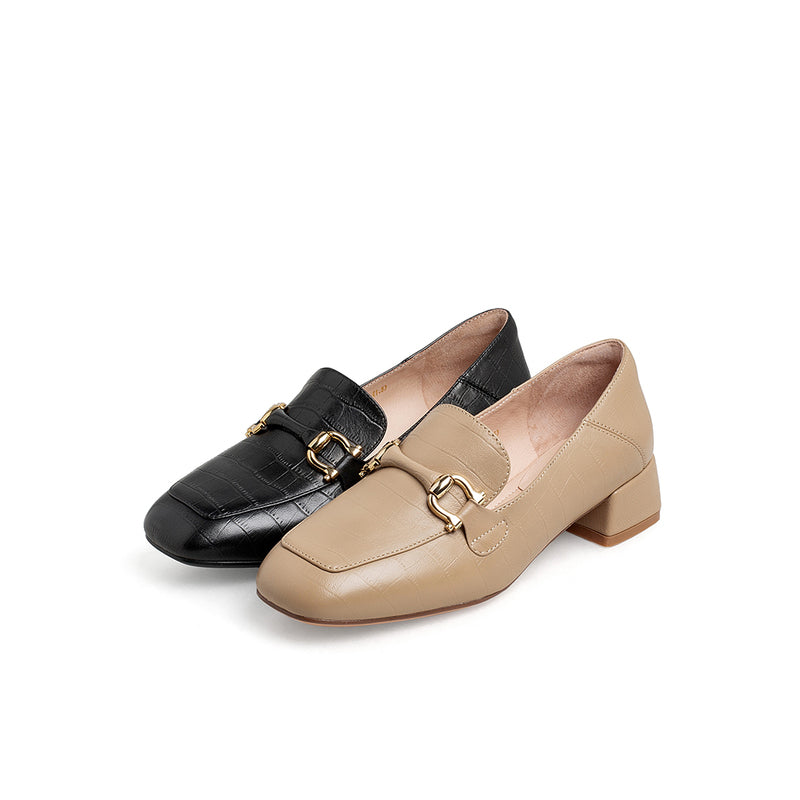 Chunky Heel Retro Commuter Loafers Newgew