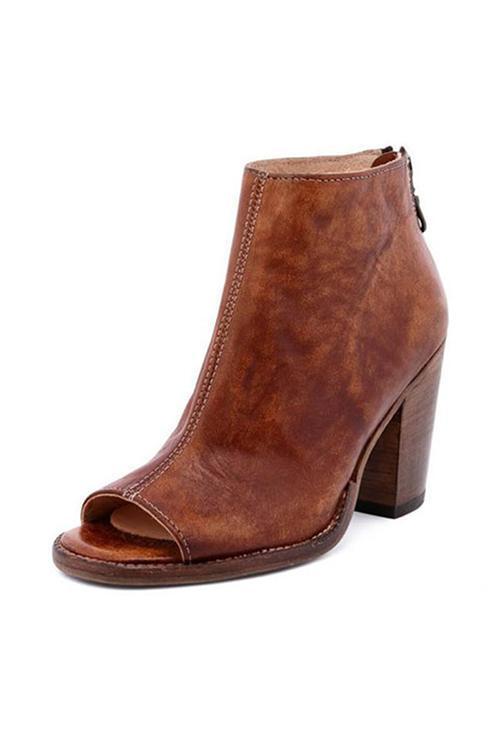 Peep Toe Zipper High Heel Boots Newgew