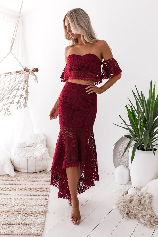 Two Piece Fishtail Lace Dress Newgew