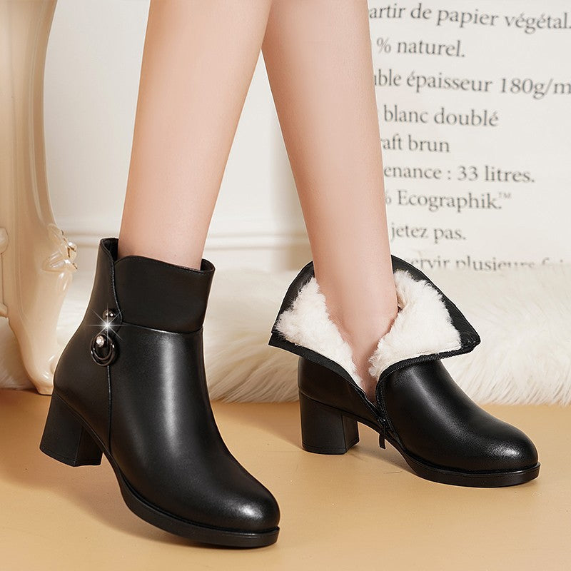 Velvet Short Boots Newgew