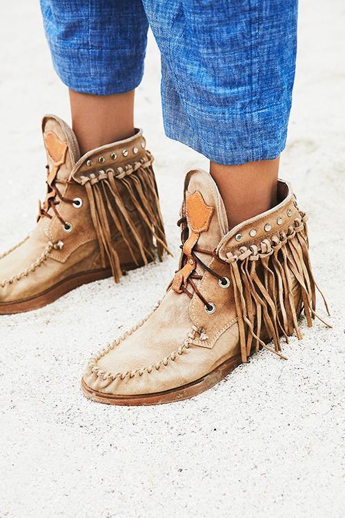 Tassels Rivets Faux suede boots Newgew