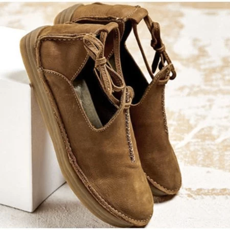 Super Comfort Round Toe Casual Lace-Up Flat & Loafers Newgew