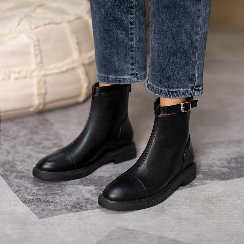 Freya Buckle Strap Ankle Booties Newgew