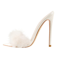 Fur Thin High Sandals Newgew