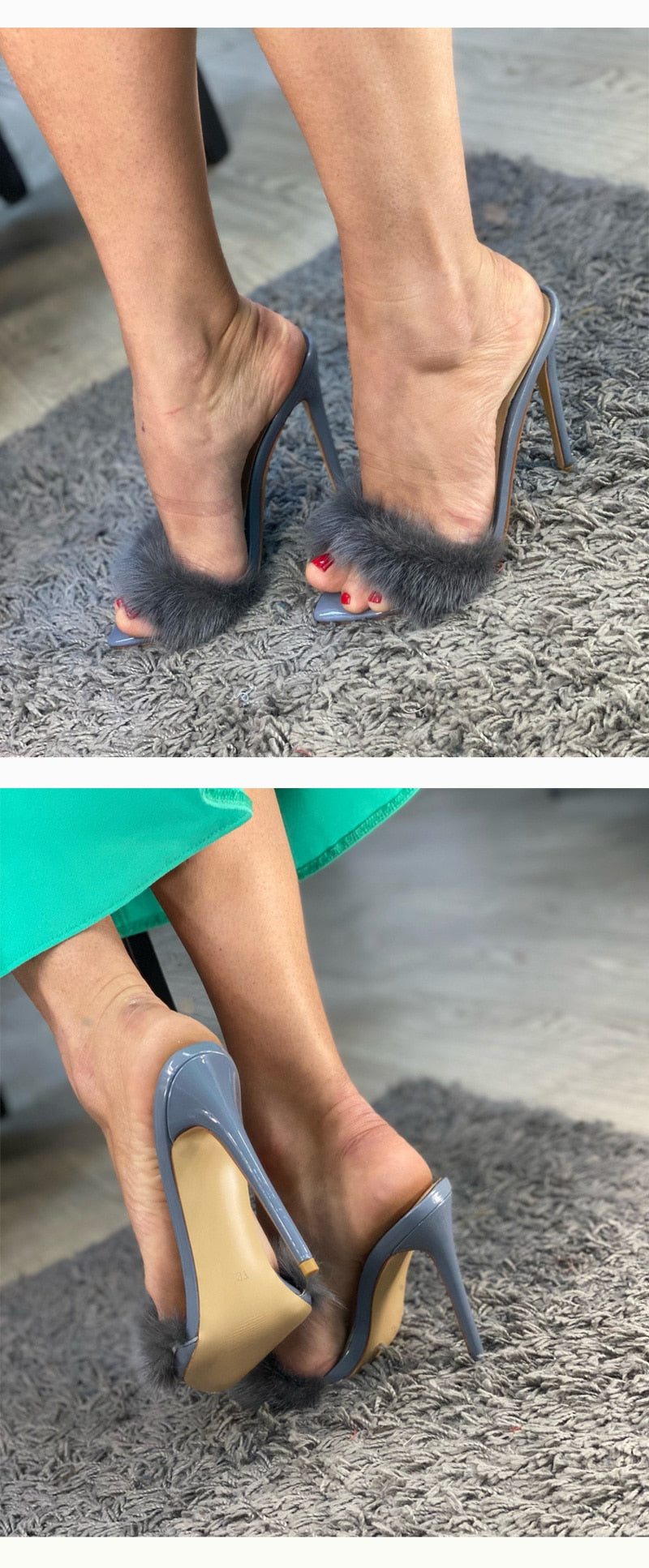 Fur Thin High Sandals Newgew