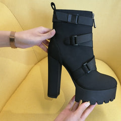 Chunky Thick Heels Ankle Boots Newgew