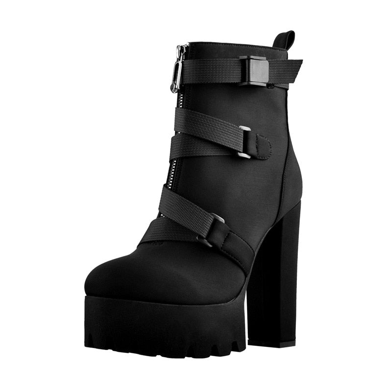 Chunky Thick Heels Ankle Boots Newgew