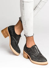 Zipper Mid Heel Pumps Chicmony