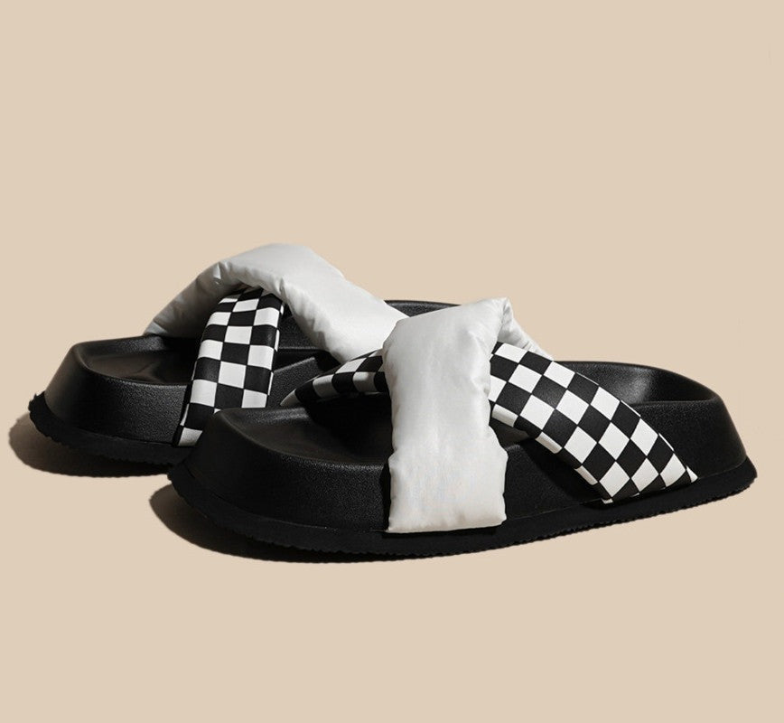 Casual Wear checkerboard sandals Newgew